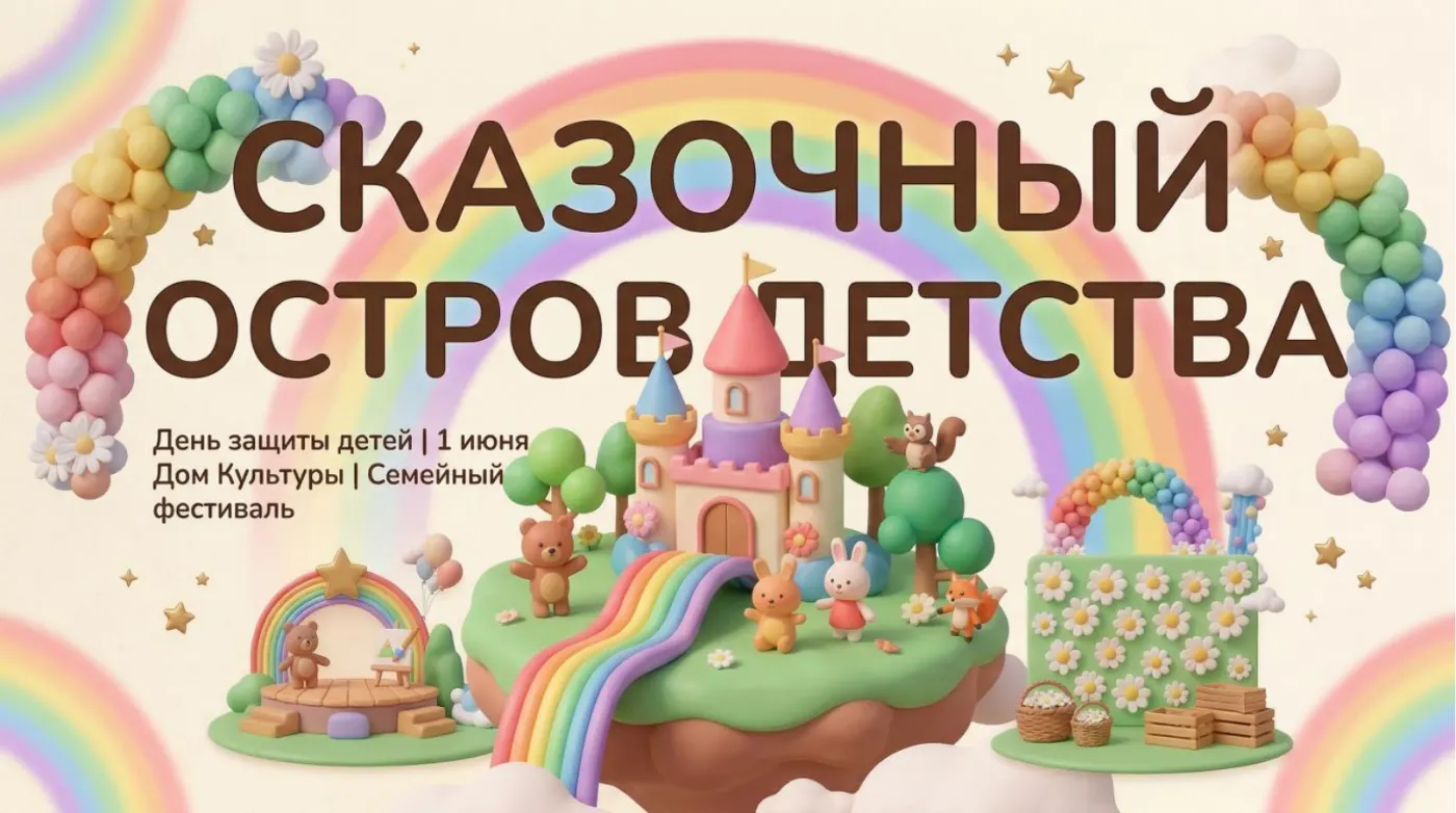 Слайд презентации детского проекта «Сказочный остров детства»